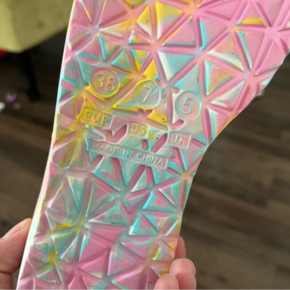 Wild Diva Sandals Women's 7 Foam Platform Chunky Slide Cotton Candy - Picture 6 of 7